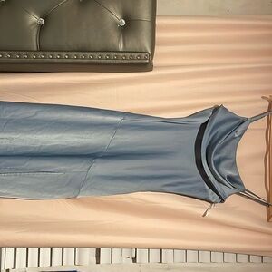 Elegant Blue Spaghetti Strap Dress